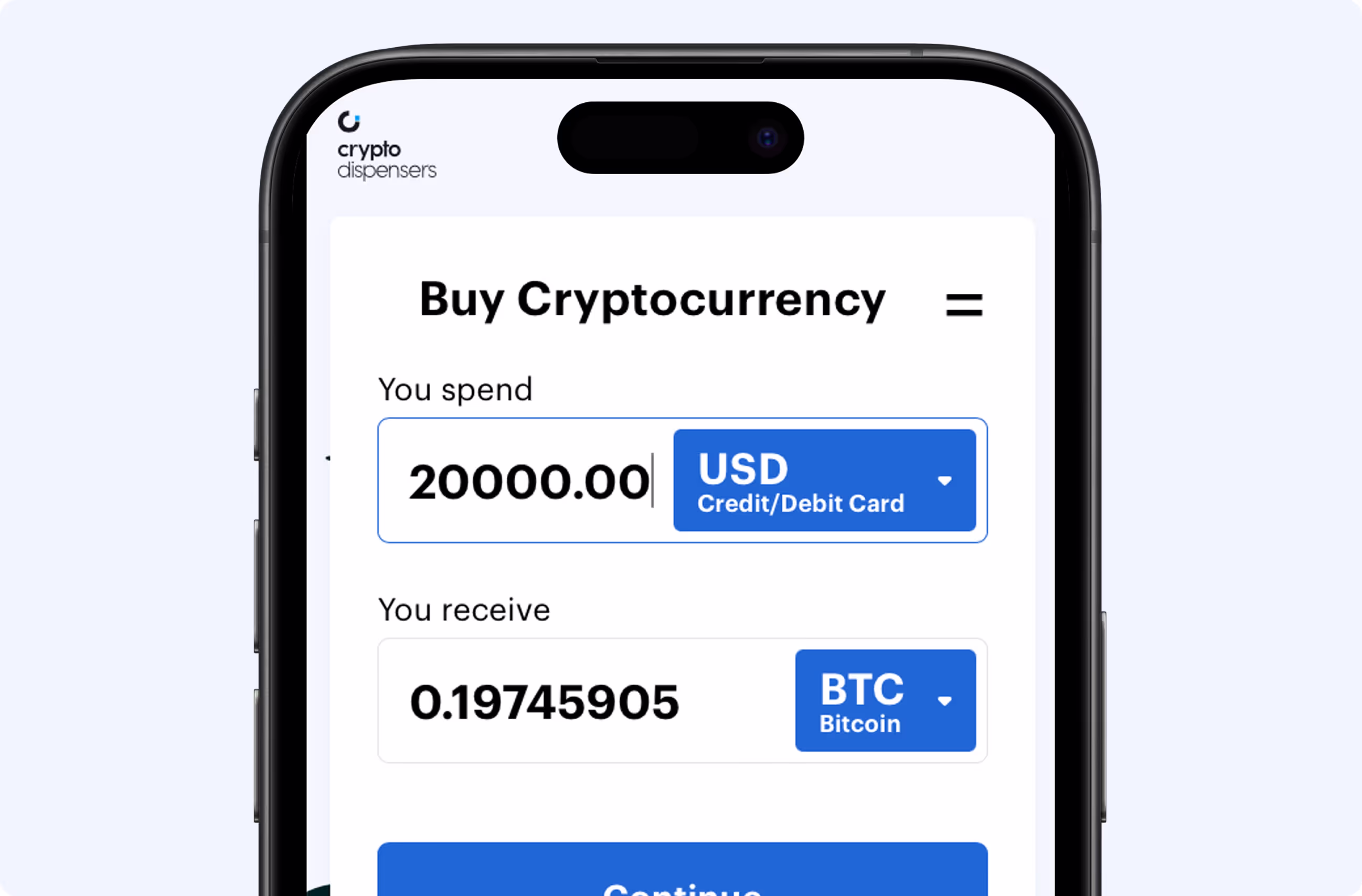 crypto dispenser-debit card